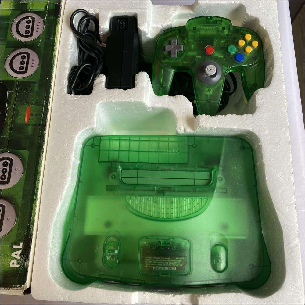 Buy Nintendo 64 N64 jungle green funtastic console boxed -@ 8BitBeyond Buy Nintendo 64 N64 jungle green funtastic console boxed -@ 8BitBeyond